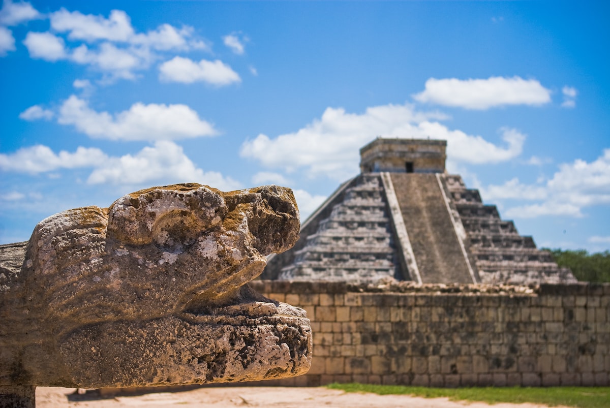 Dramatic Mexican landscape with ancient ruins